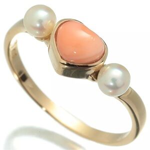 🚫🚫🚫SOLD Tasaki coral heart pearl ring